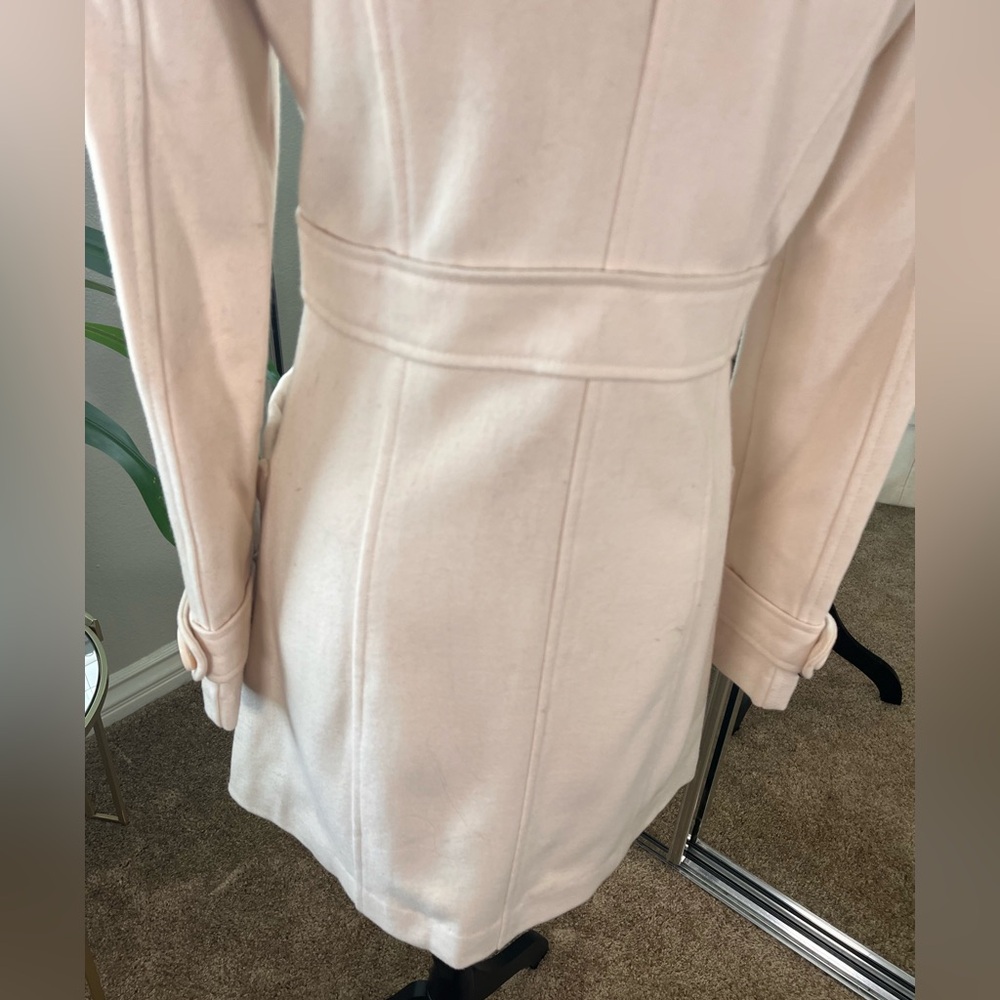 Tulle for Nordstrom Pea Coat Ivory/Cream/White S Medium - Picture 9 of 12